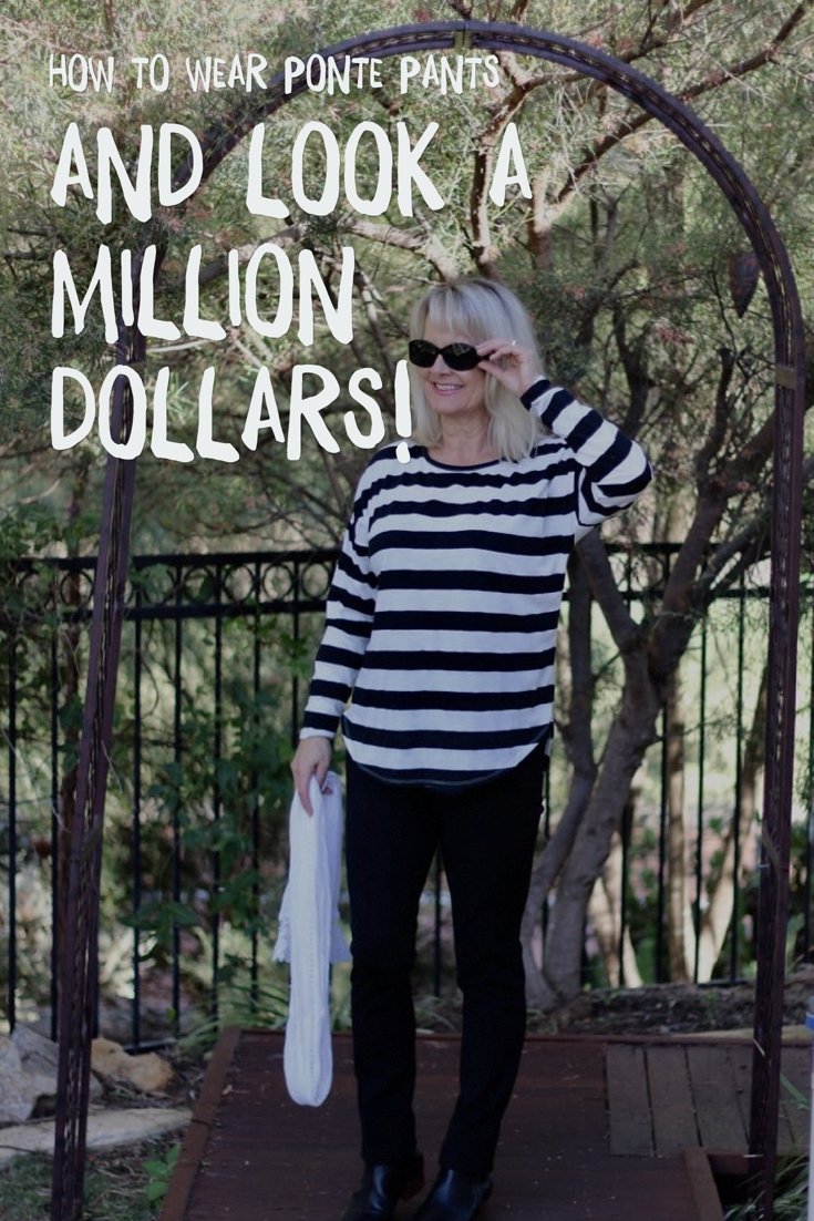 How to wear Ponte Pants and look a Million Dollars - Lifestyle Fifty