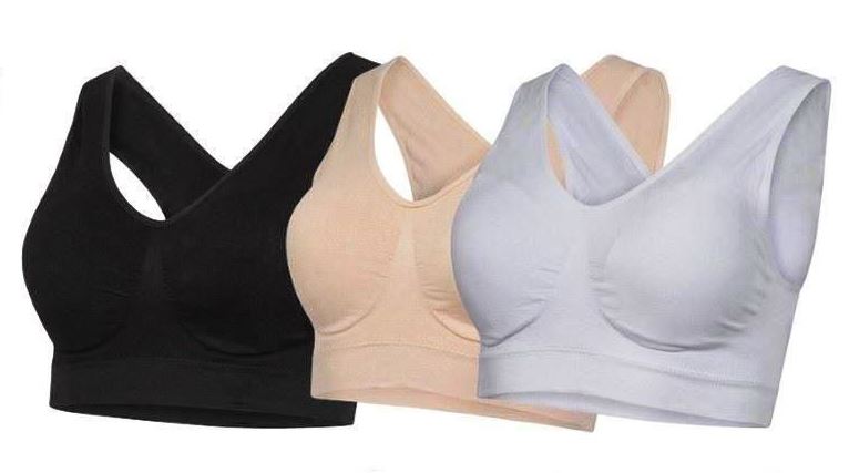 Sports bras, black, beige, white