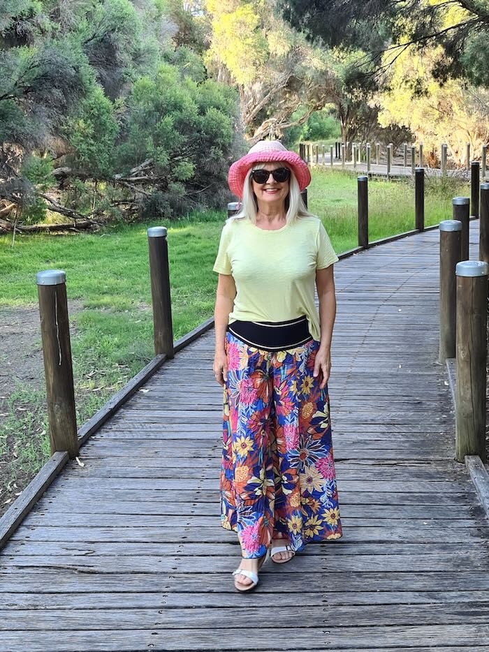 Woman wearing affordable boho clothes.